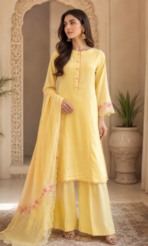 sky blue embroidered three piece copy