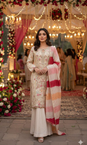 maroon velvet gold button festive three piece