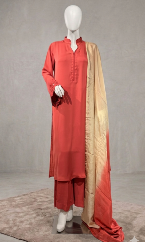 dusty rose flared sleeve two piece