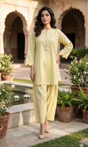 aqua mist embroidered sharara set