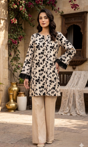 aqua mist embroidered sharara set