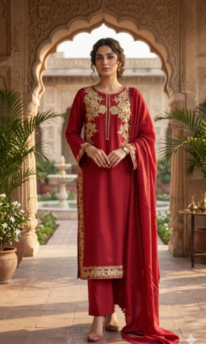 aqua mist embroidered sharara set
