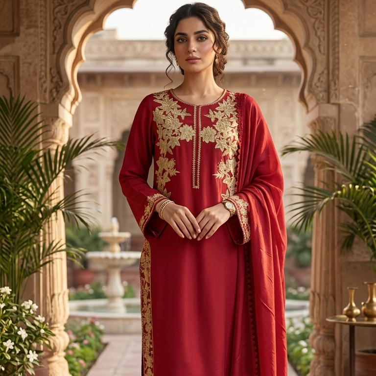 aqua mist embroidered sharara set