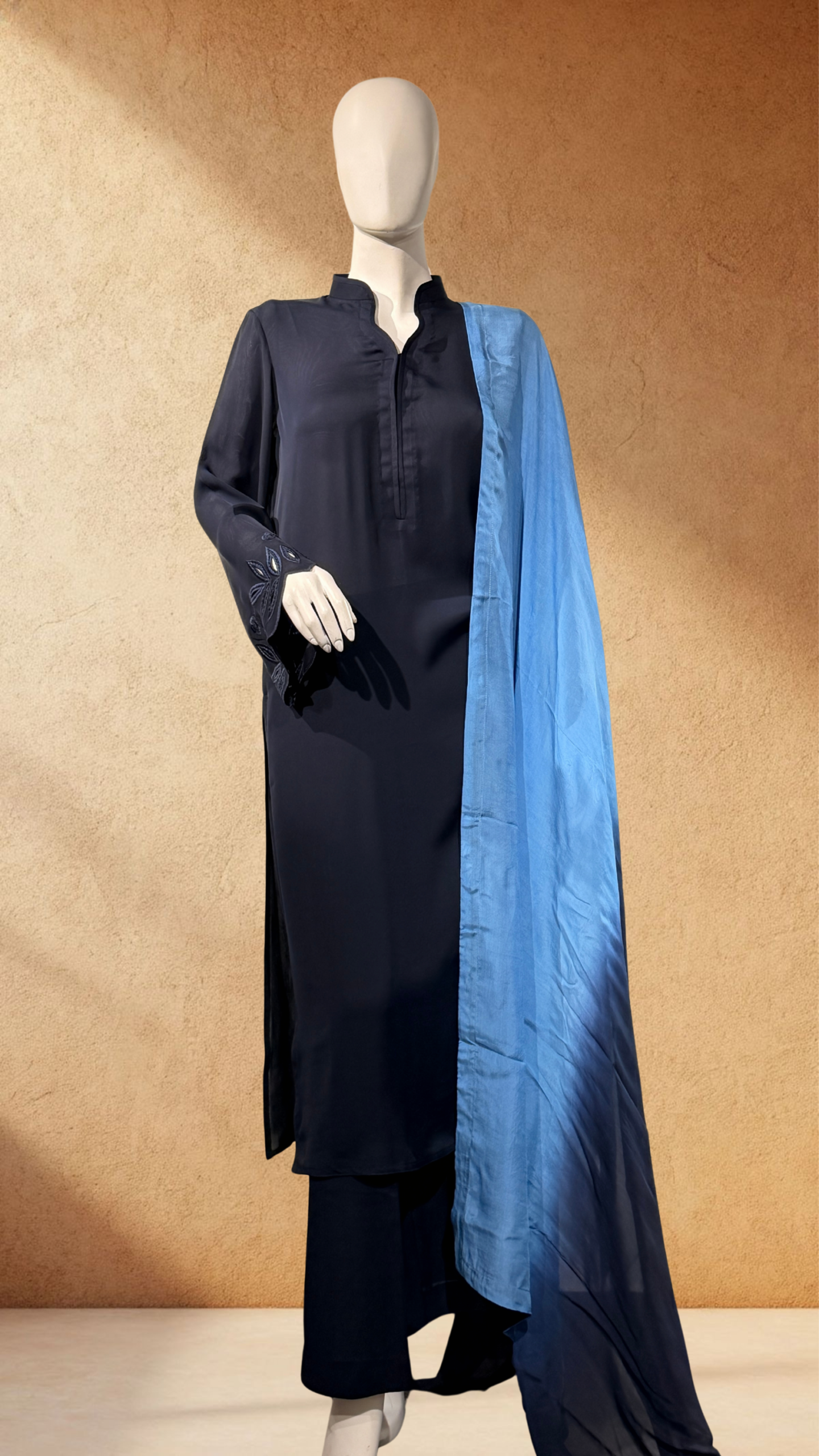 untitled-design-15-3 navy blue embroidered sleeve suit with blue dupatta
