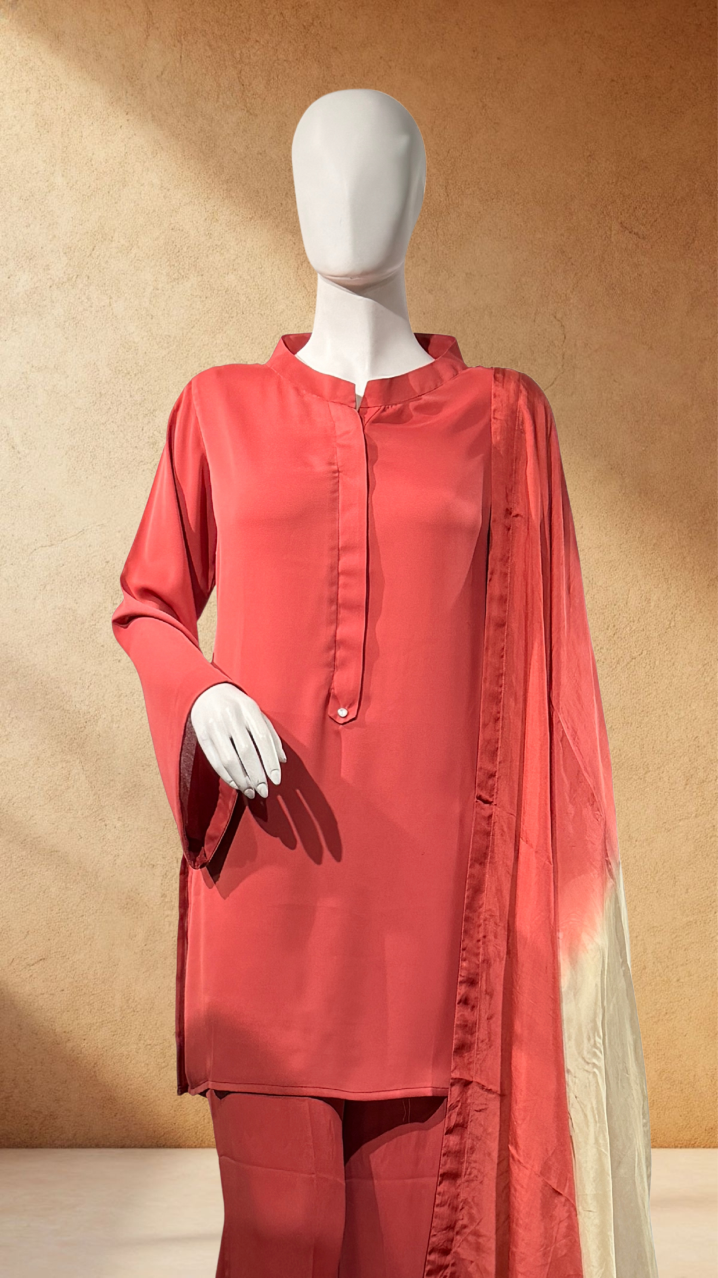untitled-design-8 terracotta mandarin collar suit with ombre dupatta